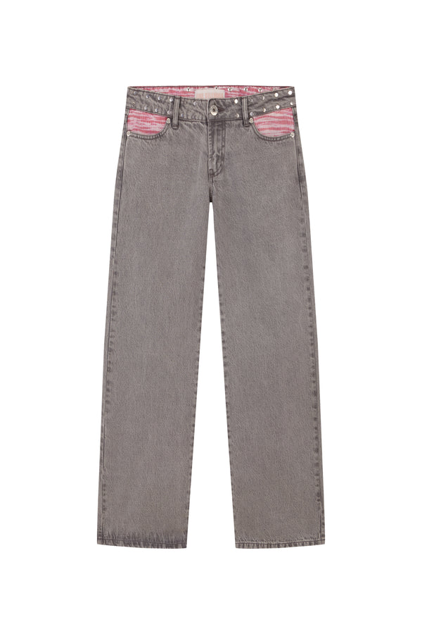 Faded Pink Star Jeans