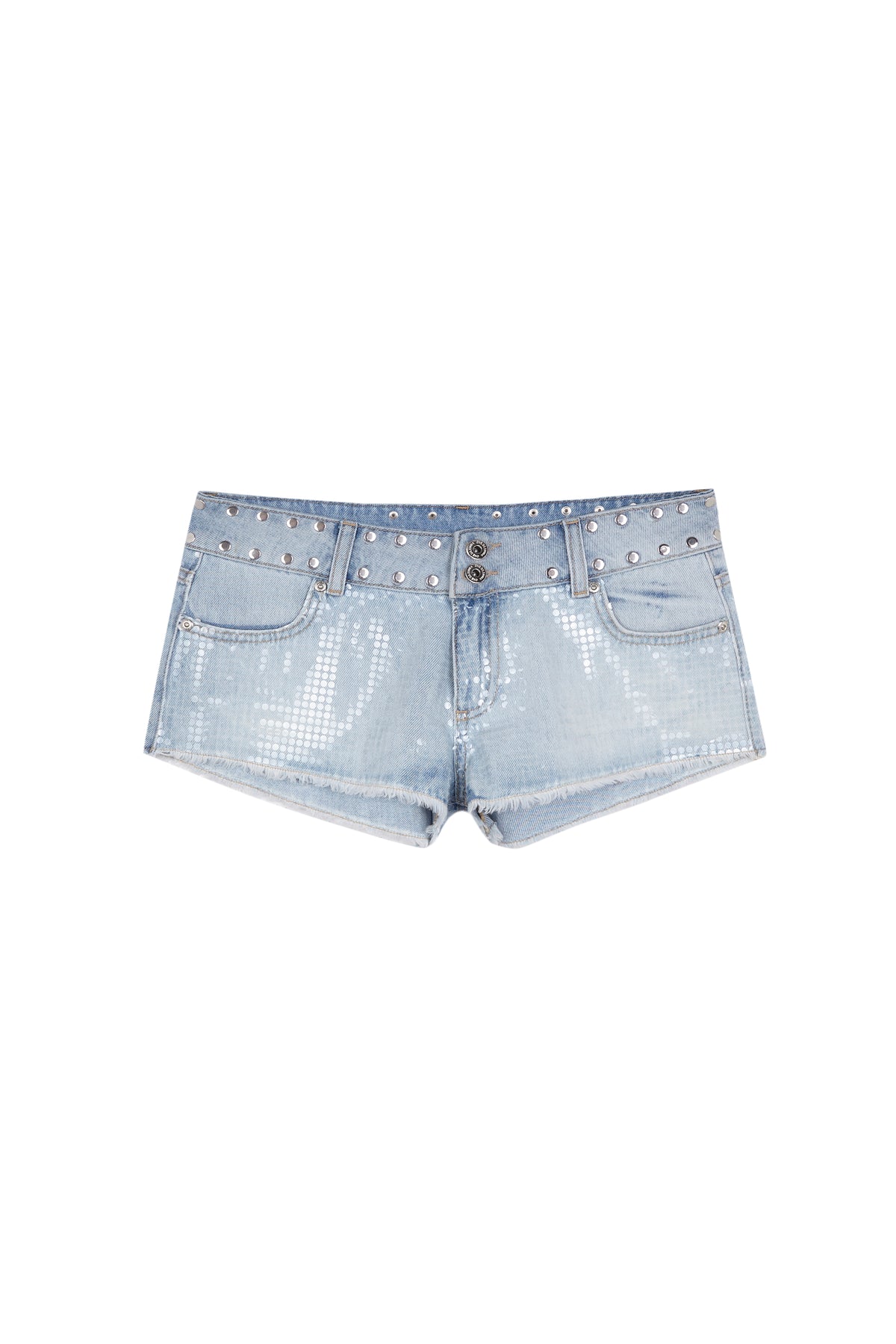 TRANSPARENT SEQUIN MINI SHORT
