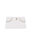 WHITE MINI SKIRT BROWN STAR