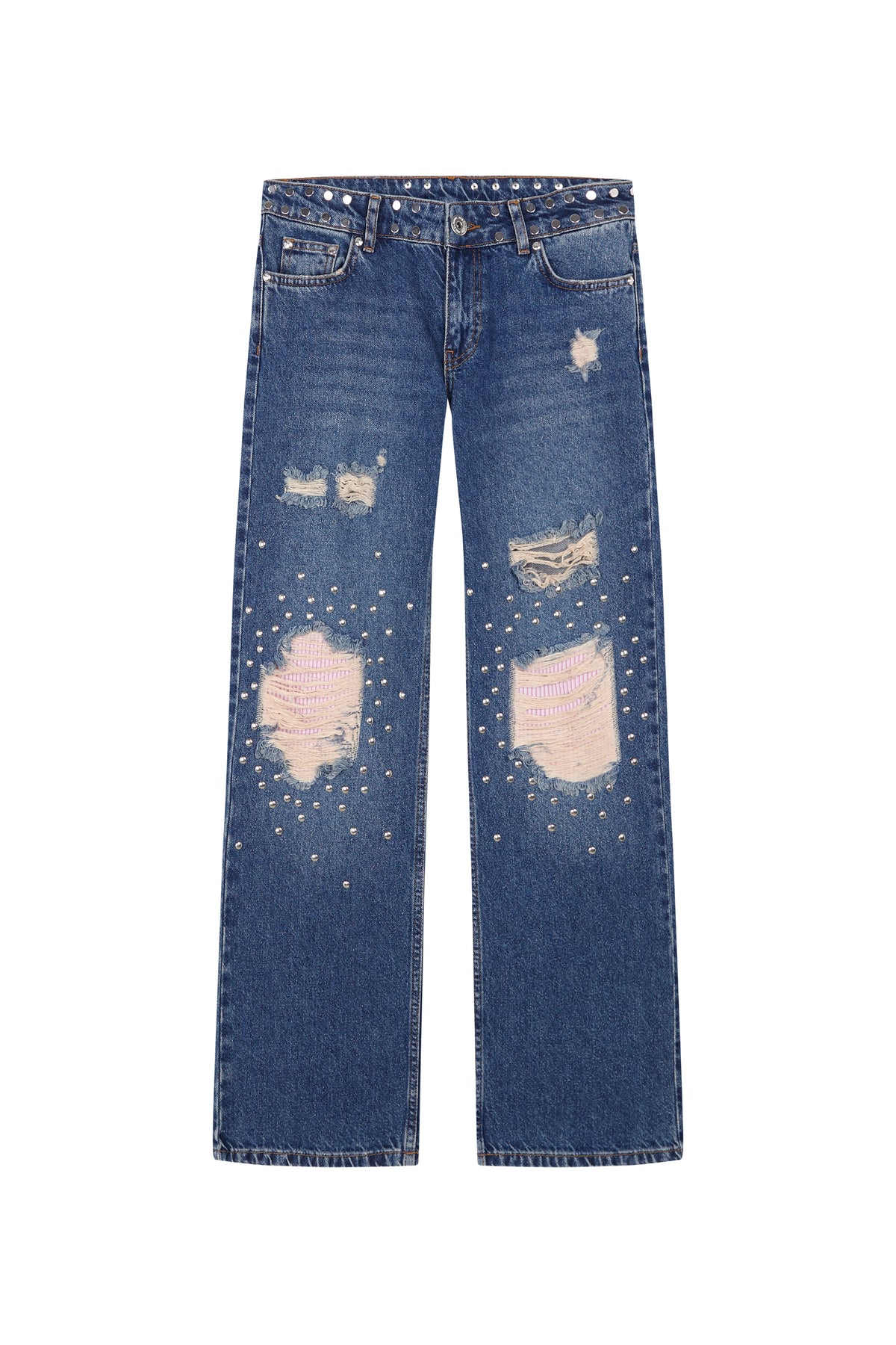 RIPPED STRAIGHT JEANS