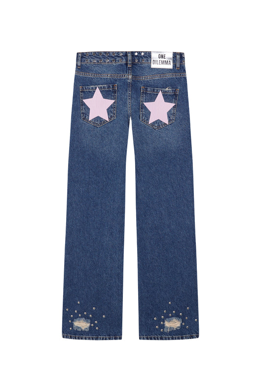 RIPPED STRAIGHT JEANS