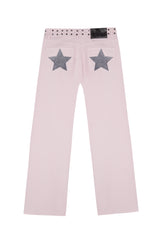 PINK JEANS GREY SHINY STAR