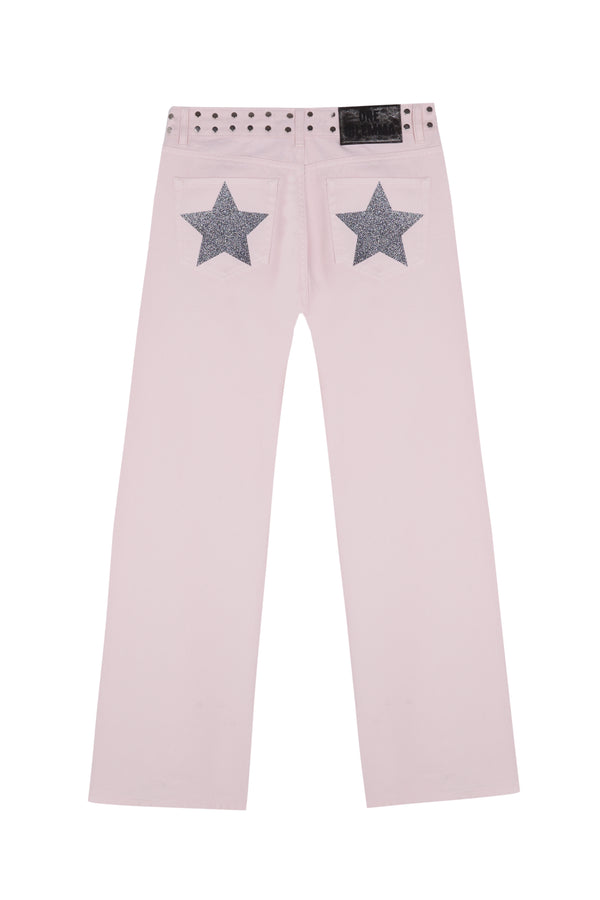 PINK JEANS GREY SHINY STAR