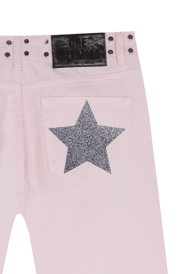 PINK JEANS GREY SHINY STAR