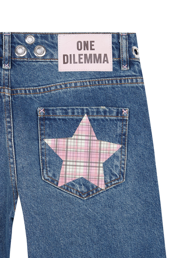 JEANS STRAIGHT HOLE STUDS