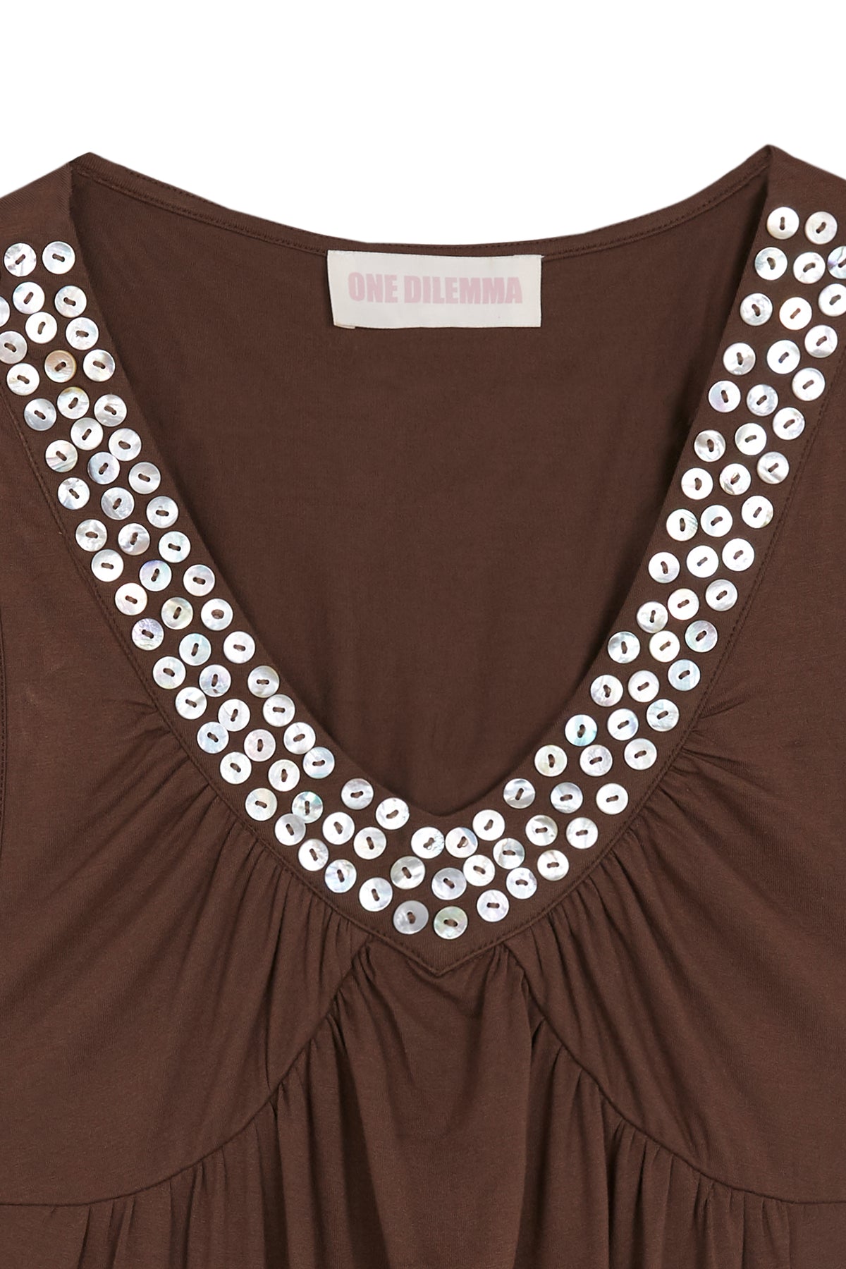 METAL BUTTON MINI DRESS - TOP