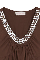 METAL BUTTON MINI DRESS - TOP