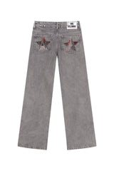 GREY JEANS ZEBRA STAR