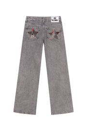 GREY JEANS ZEBRA STAR