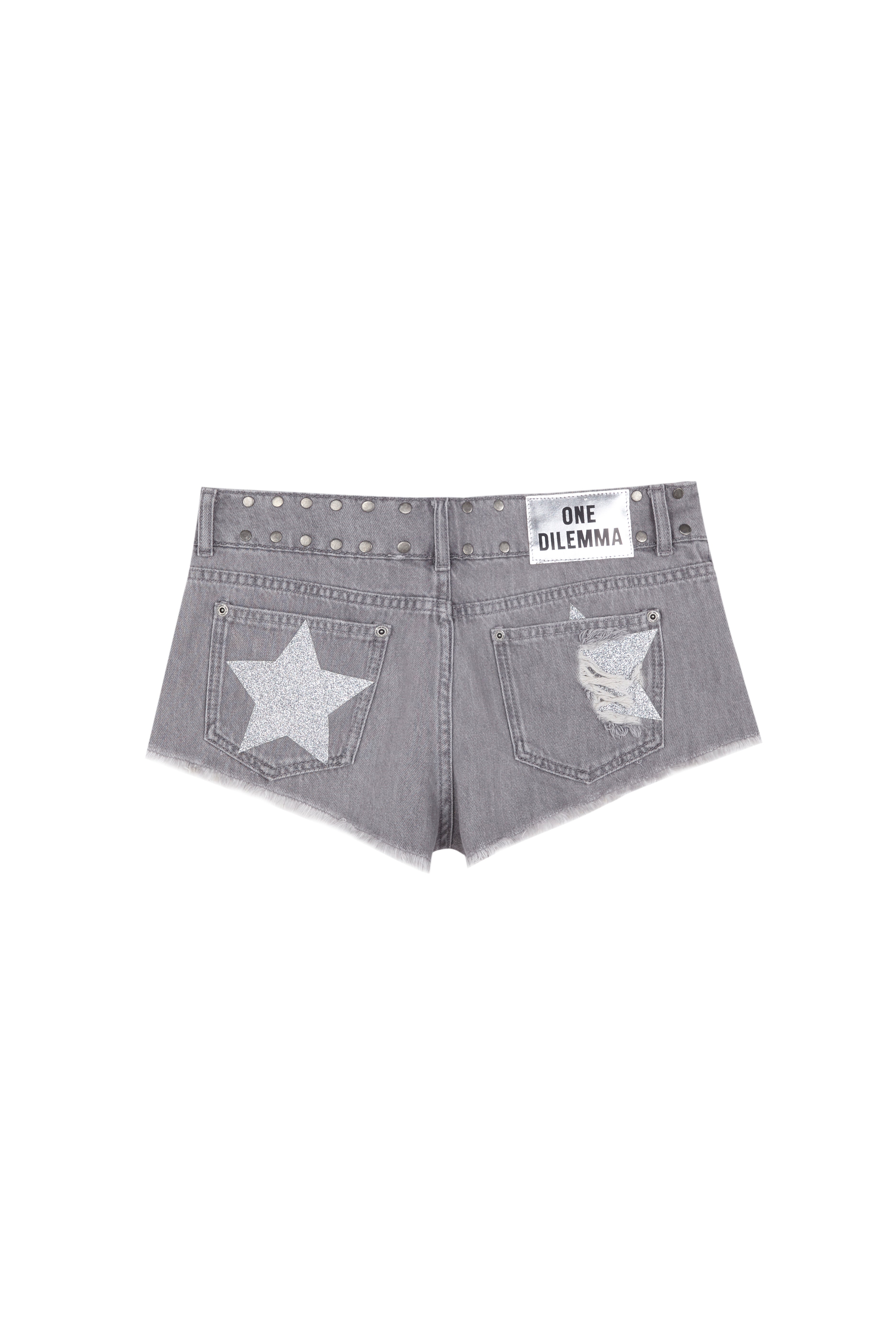 Grey Mini Short Crossed Star | OneDilemma – One Dilemma
