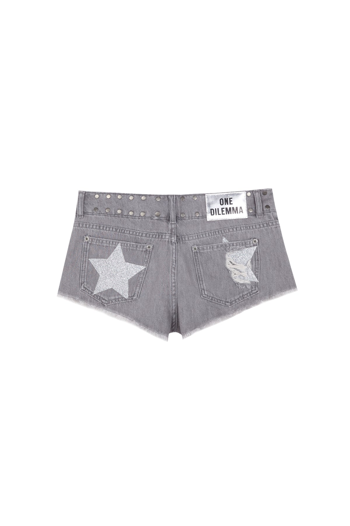 GREY MINI SHORT CROSSED STAR