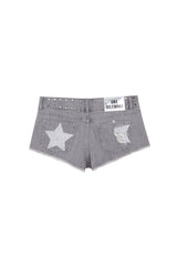 GREY MINI SHORT CROSSED STAR
