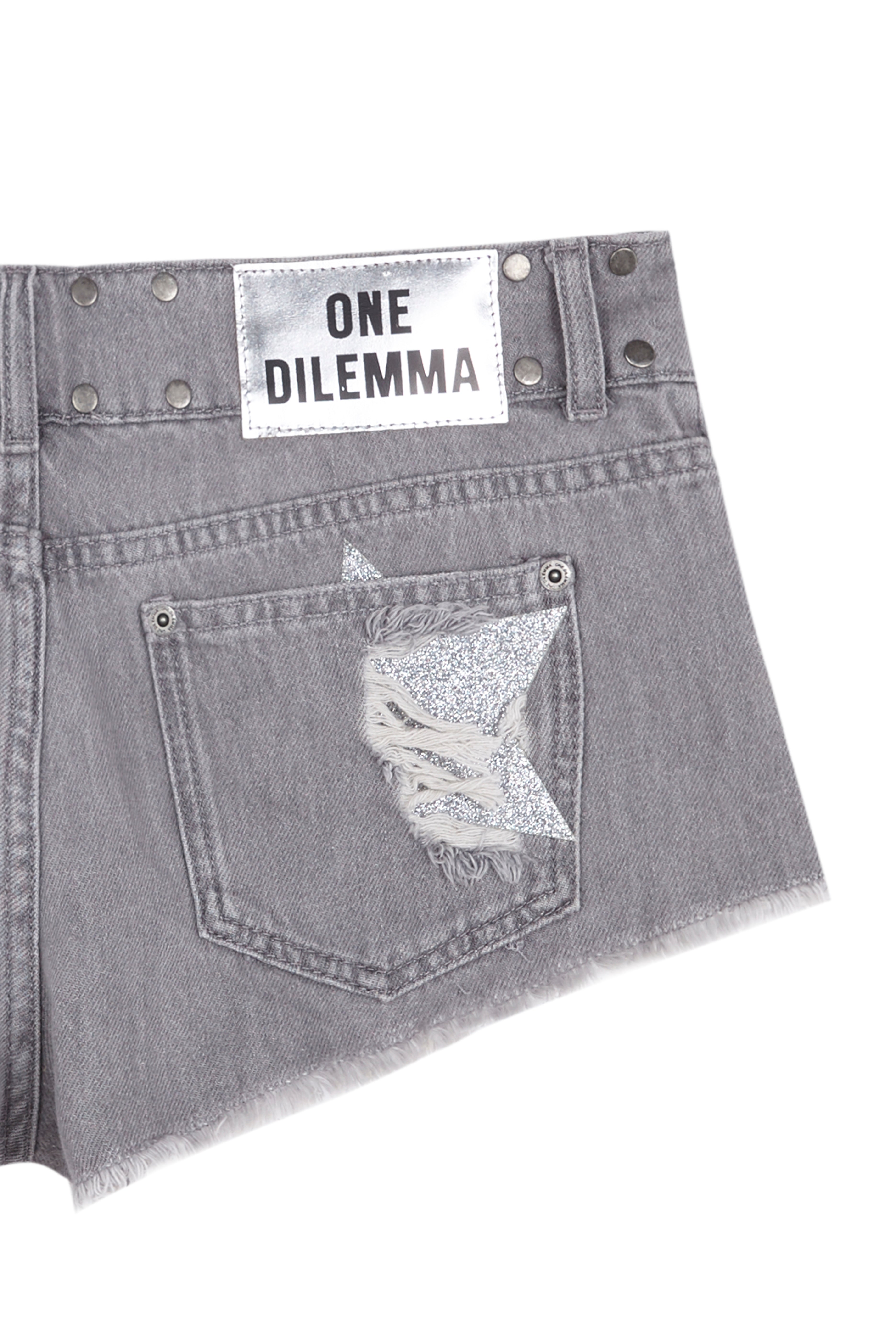 Grey Mini Short Crossed Star | OneDilemma – One Dilemma