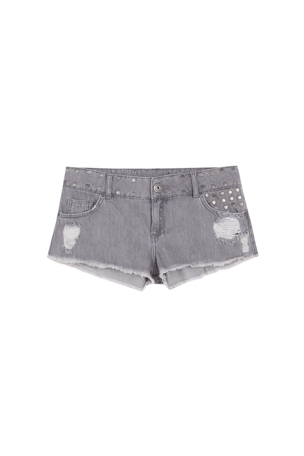 GREY MINI SHORT CROSSED STAR