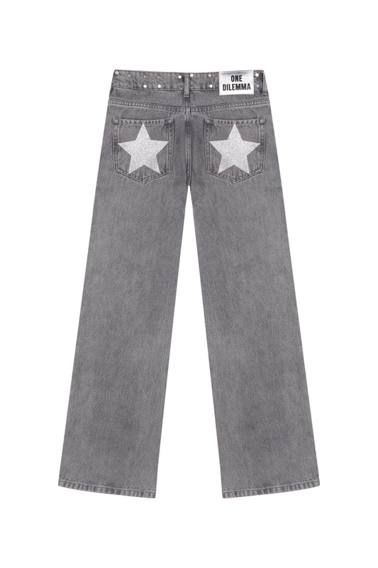 GREY JEANS SHINY STAR