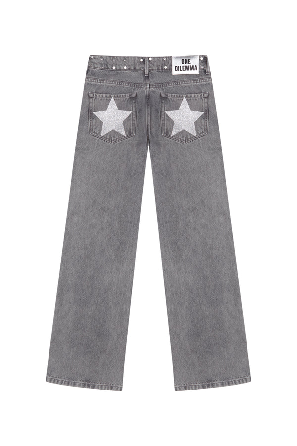 GREY JEANS SHINY STAR