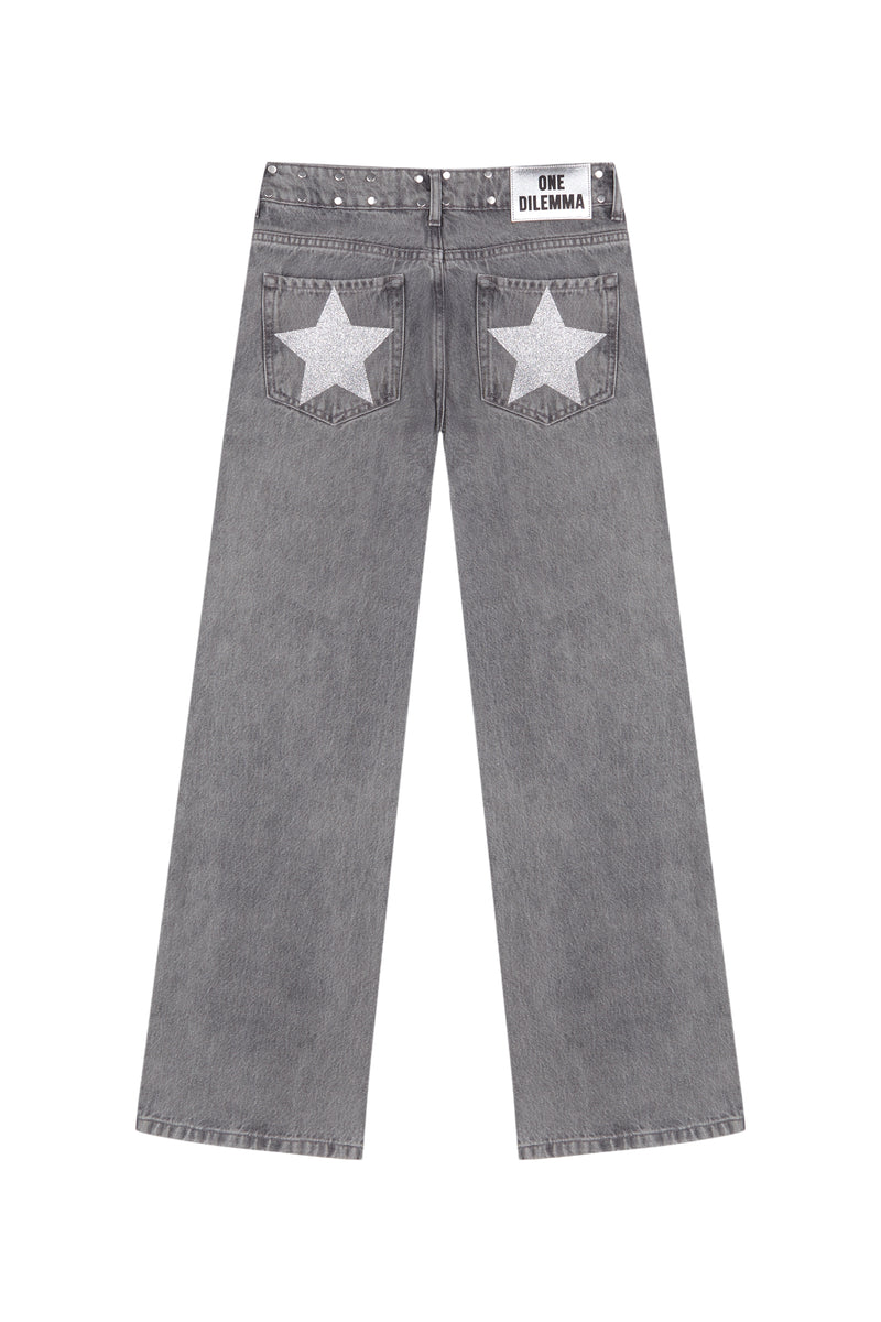 GREY JEANS SHINY STAR