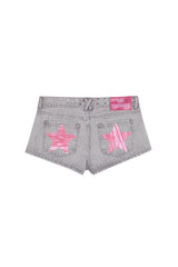 GREY MINI SHORT PINK STAR
