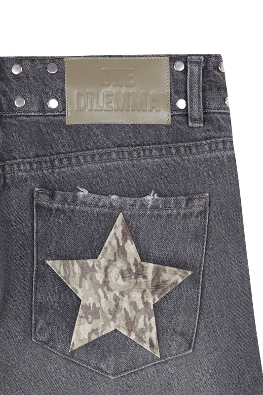 GREY JEANS MILITAR STAR