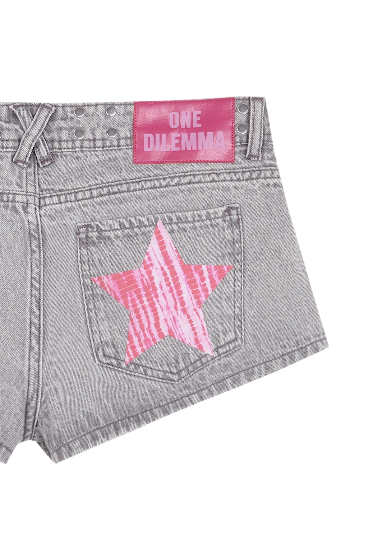 GREY MINI SHORT PINK STAR