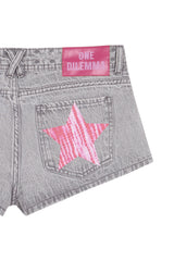 GREY MINI SHORT PINK STAR
