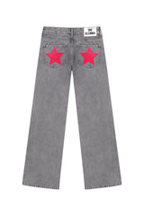 GREY JEANS PINK STAR