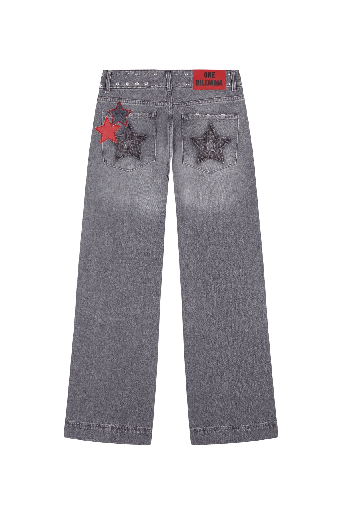 GREY JEANS MULTI-RED STAR