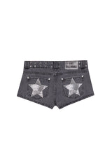 BLACK MINI SHORT BEADED STAR