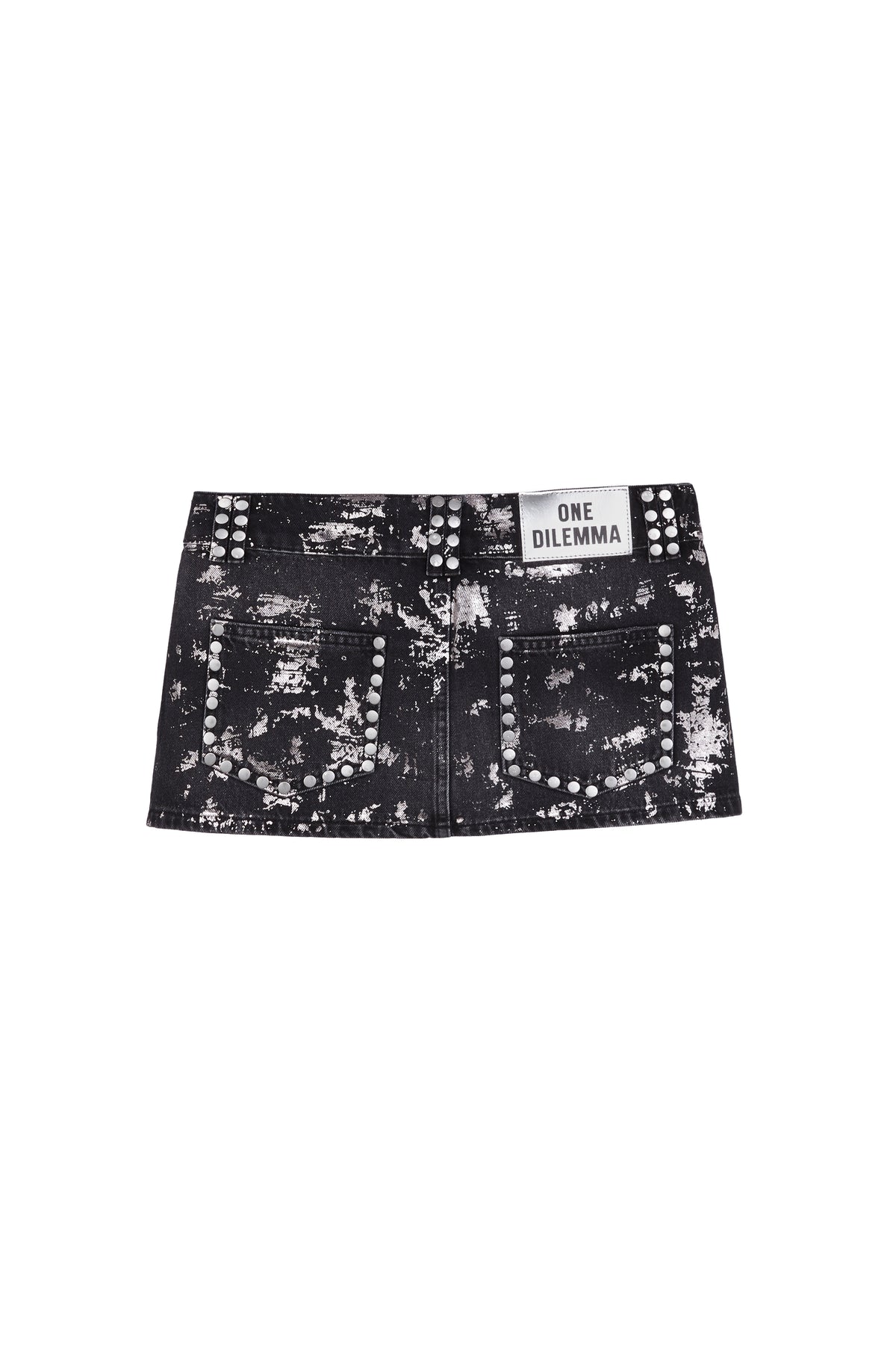 BLACK FOIL MINI SKIRT