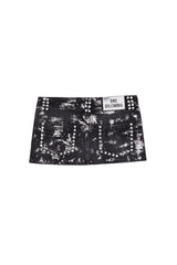 BLACK FOIL MINI SKIRT