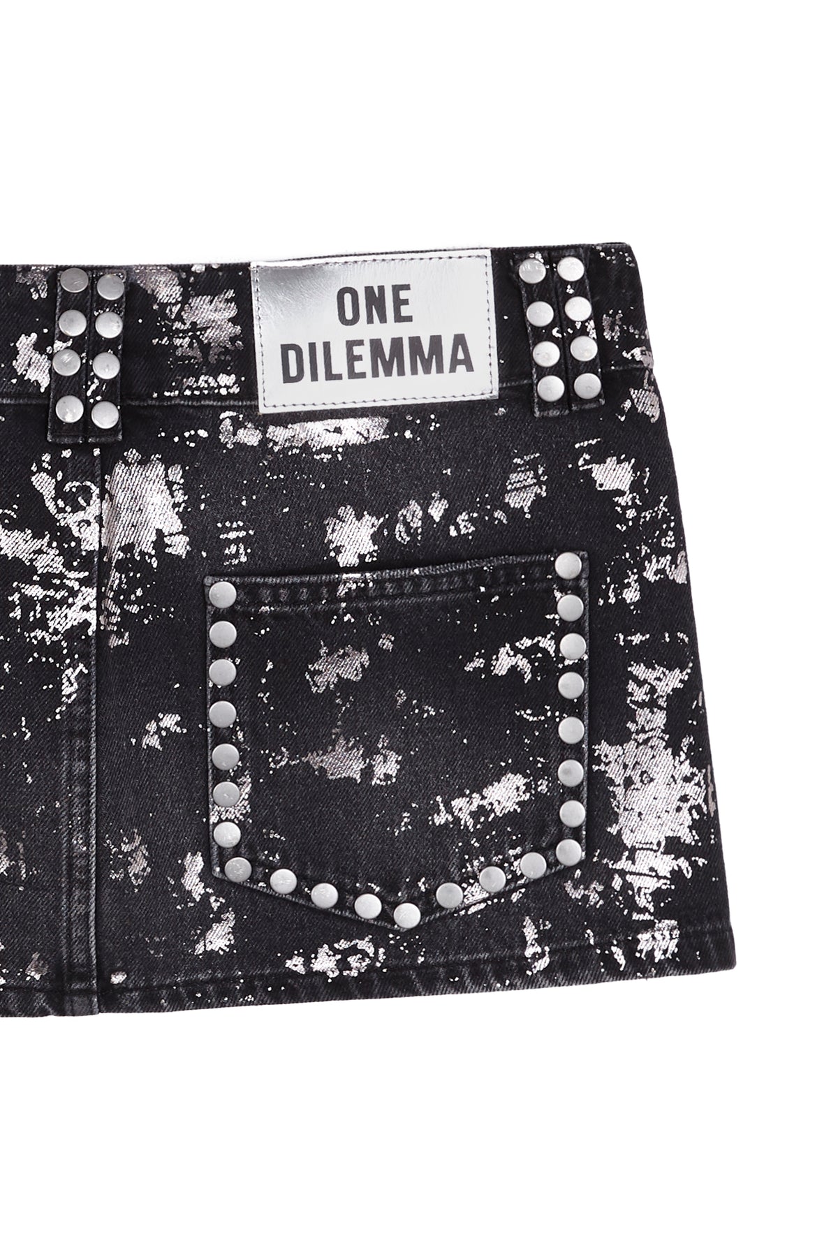 BLACK FOIL MINI SKIRT