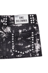 BLACK FOIL MINI SKIRT