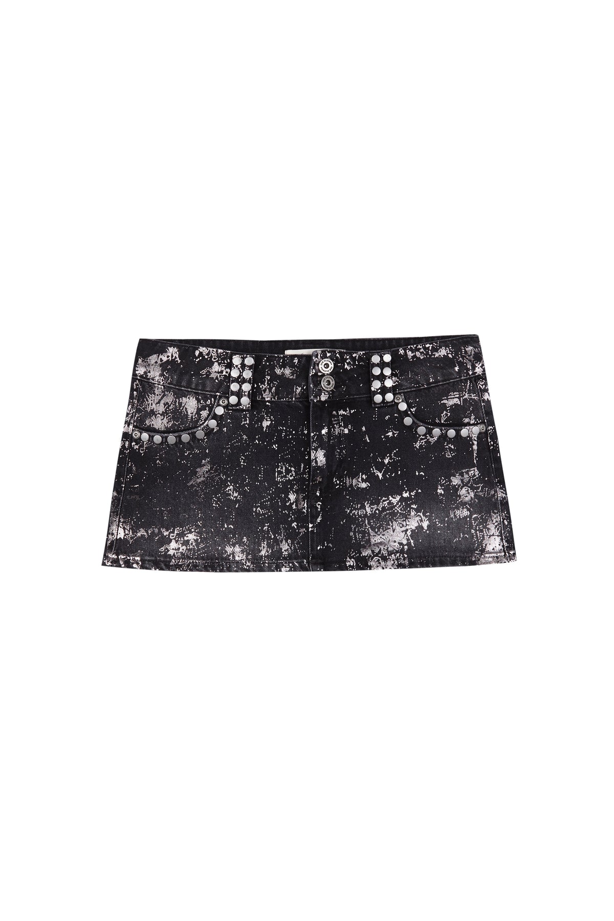 BLACK FOIL MINI SKIRT
