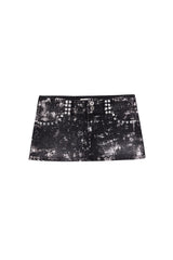 BLACK FOIL MINI SKIRT