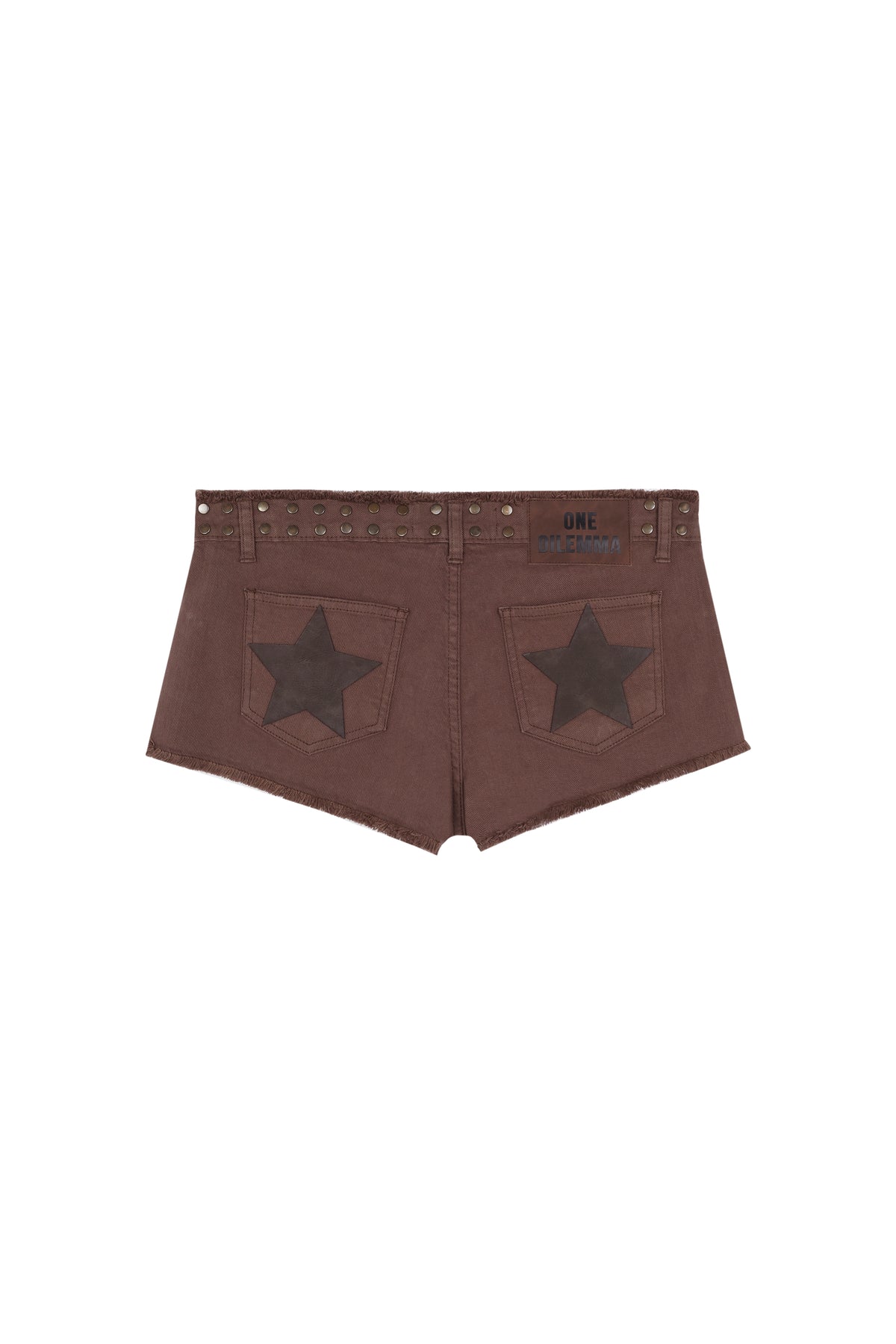BROWN LACES MINI SHORTS