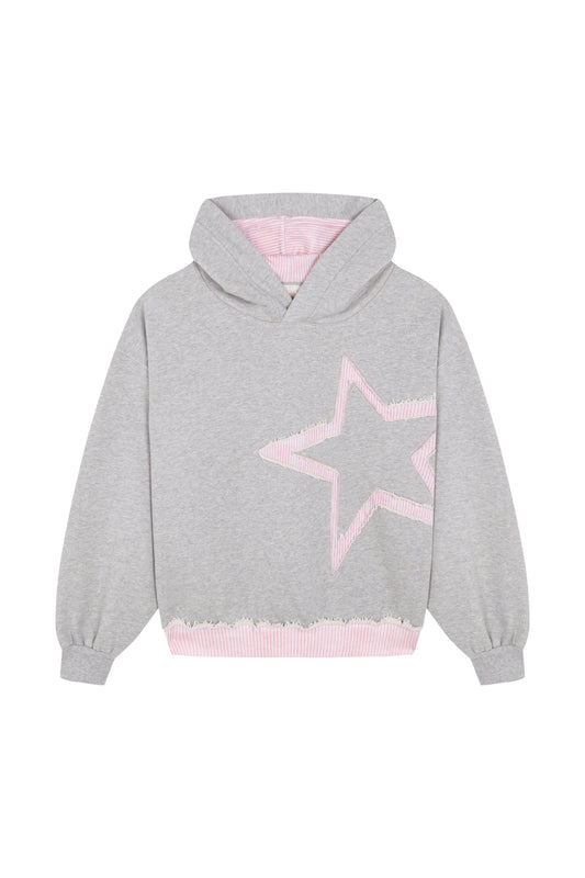 FRAYED STAR HOODIE