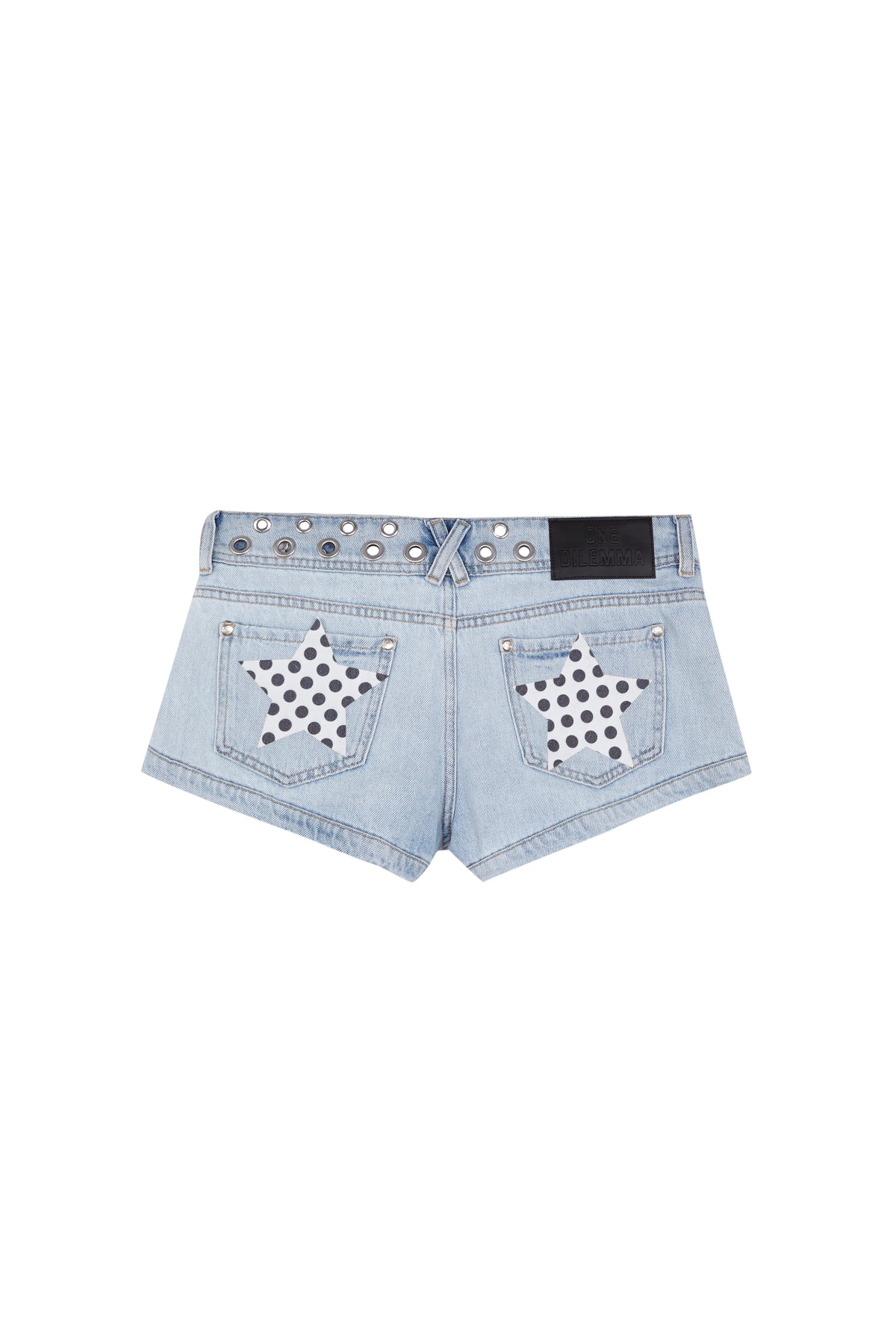 HOLE STUDS POLKA-DOTS MINI-SHORTS