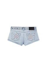 HOLE STUDS POLKA-DOTS MINI-SHORTS