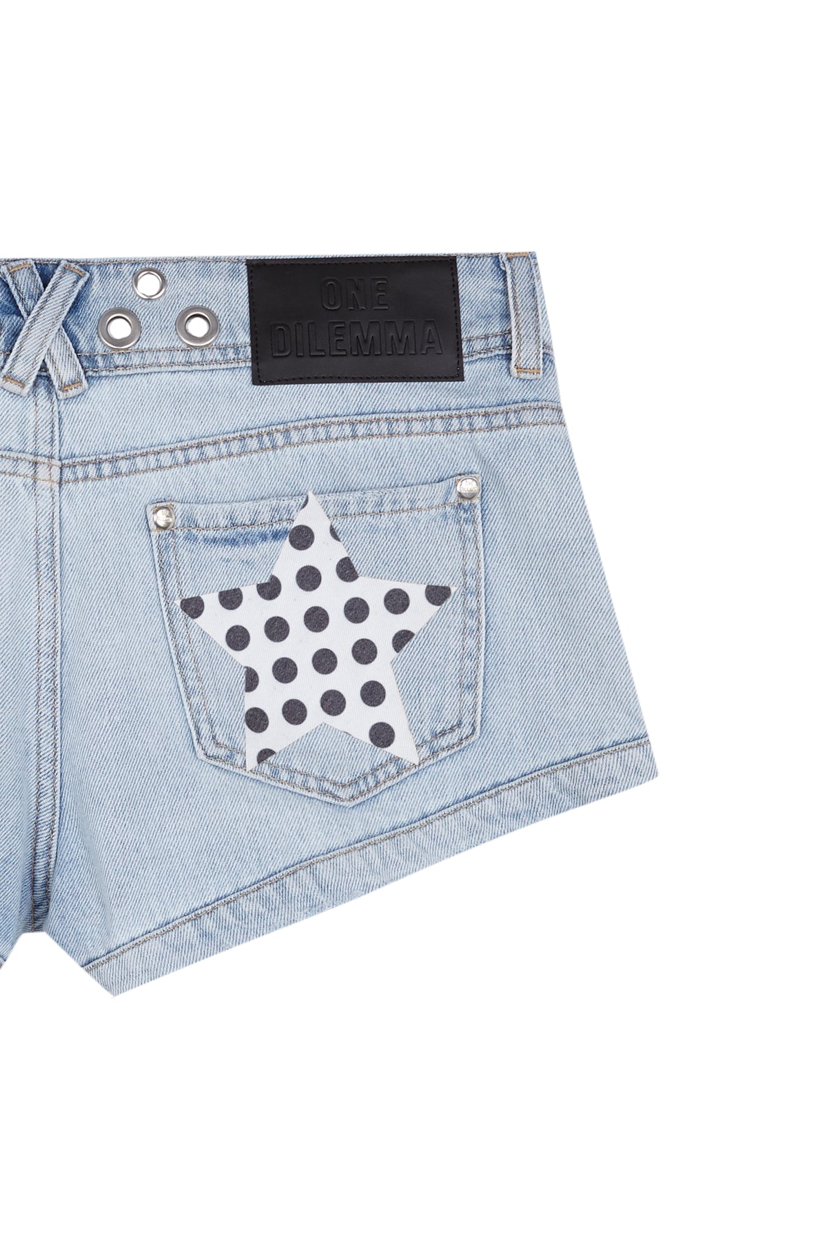 HOLE STUDS POLKA-DOTS MINI-SHORTS