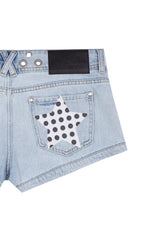 HOLE STUDS POLKA-DOTS MINI-SHORTS