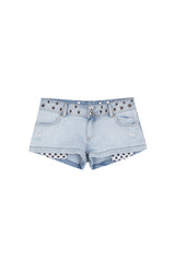 HOLE STUDS POLKA-DOTS MINI-SHORTS