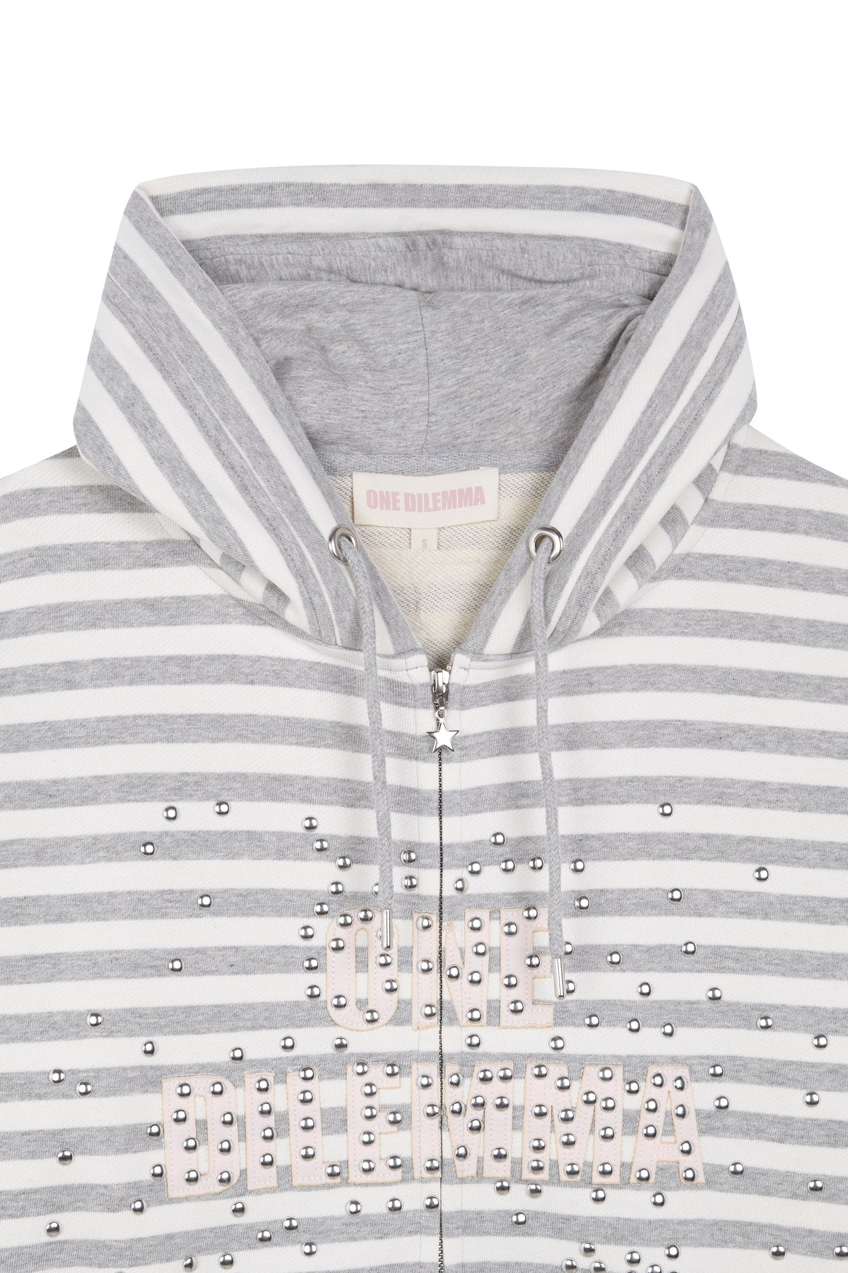 STUDDED ZIPPER HOODIE