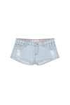 BLUE MINI SHORT LEOPARD STARS