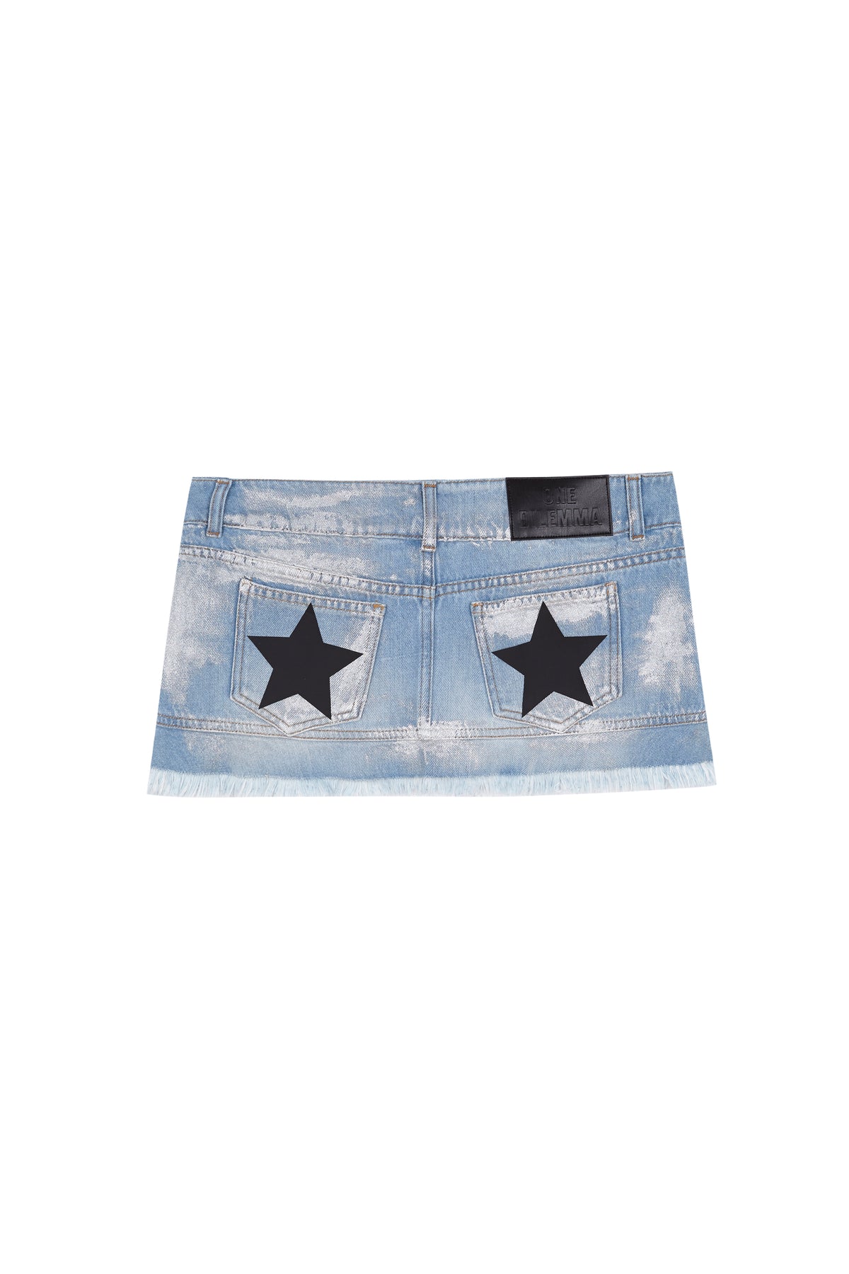 BLUE MINI SKIRT BLACK STAR