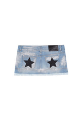 BLUE MINI SKIRT BLACK STAR