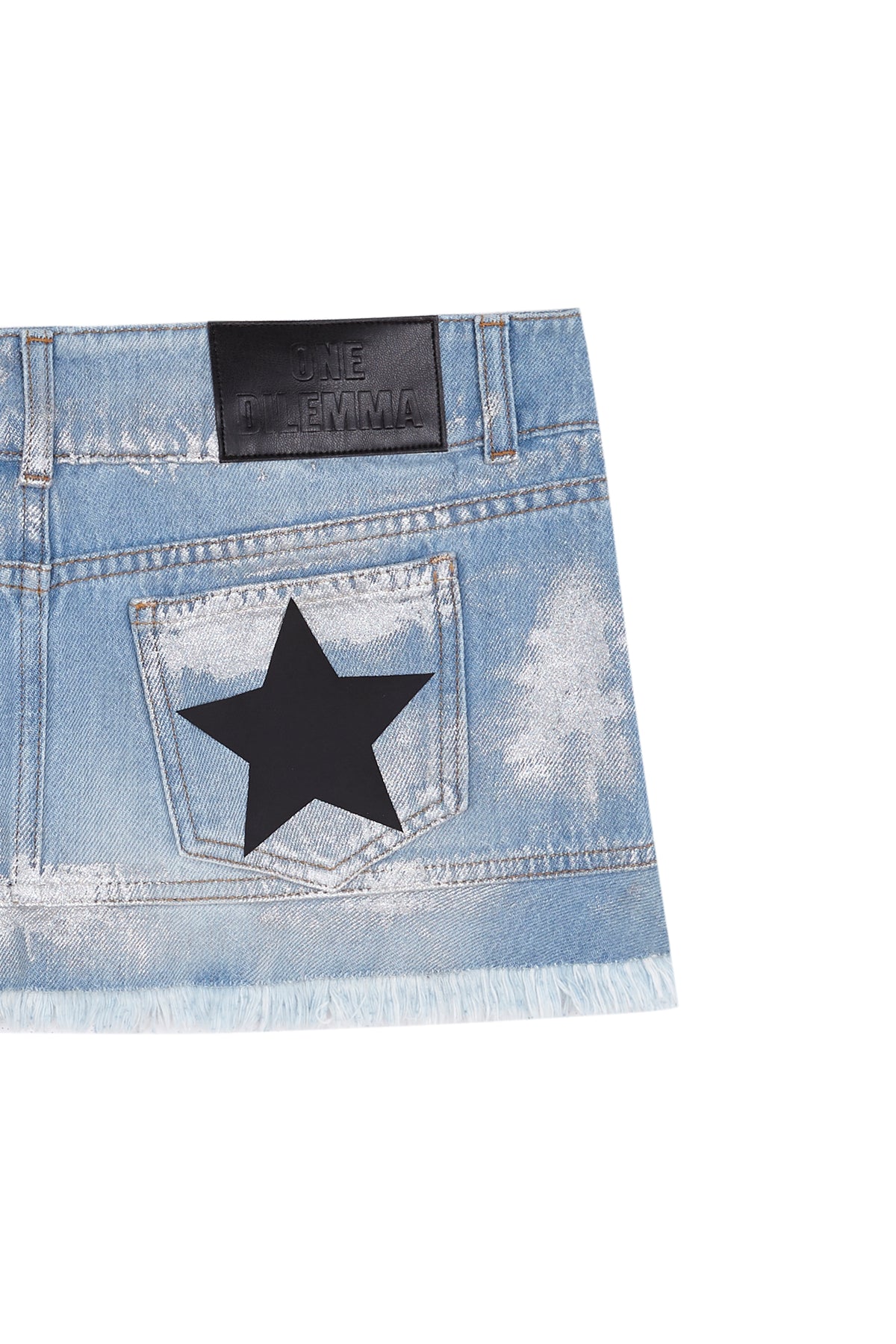 BLUE MINI SKIRT BLACK STAR