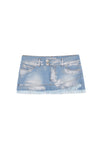 BLUE MINI SKIRT BLACK STAR