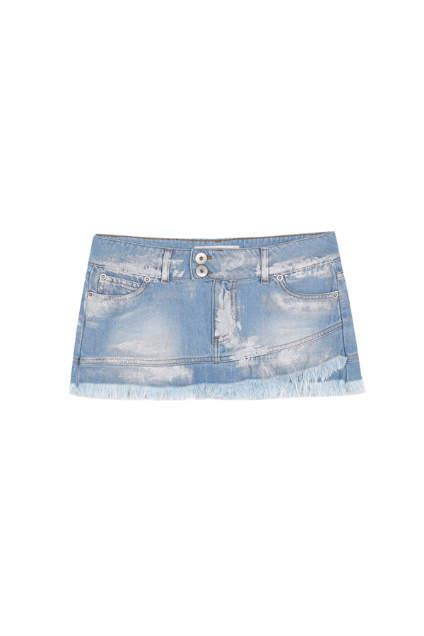 BLUE MINI SKIRT BLACK STAR