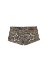 MILITARY LACES MINI SHORTS