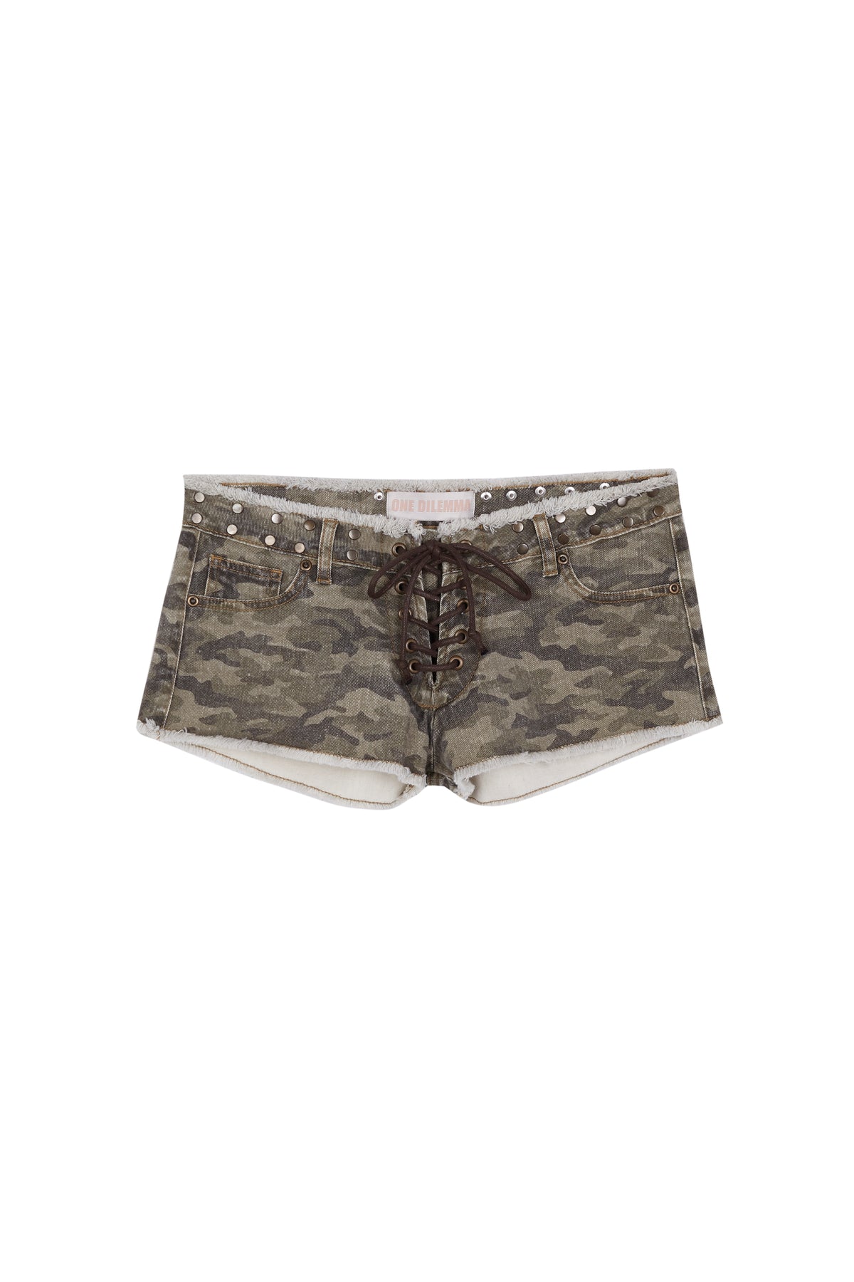 MILITARY LACES MINI SHORTS